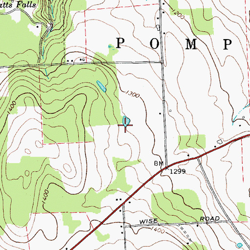 Topographic Map of Town of Pompey, NY