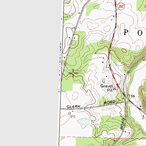 Topographic Map of Town of Portage, NY