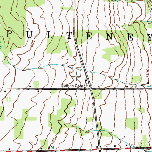 Topographic Map of Town of Pulteney, NY