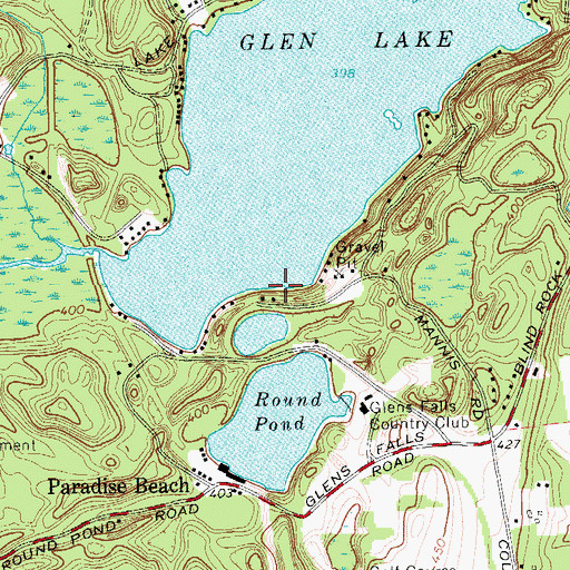 Topographic Map of Town of Queensbury, NY