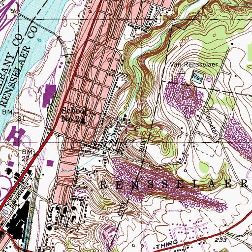 Topographic Map of City of Rensselaer, NY