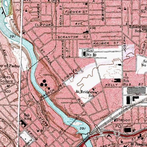 Topographic Map of City of Rochester, NY