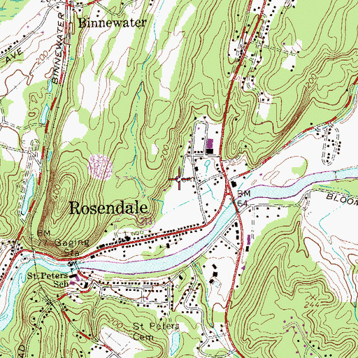 Topographic Map of Town of Rosendale, NY