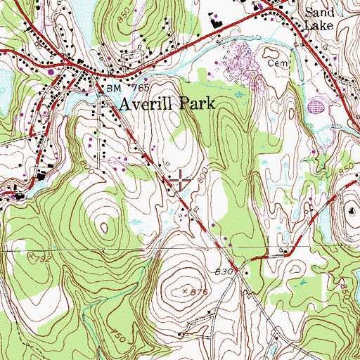 Topographic Map of Town of Sand Lake, NY