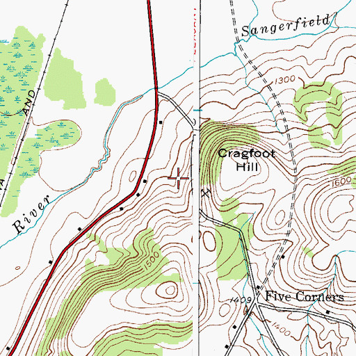 Topographic Map of Town of Sangerfield, NY