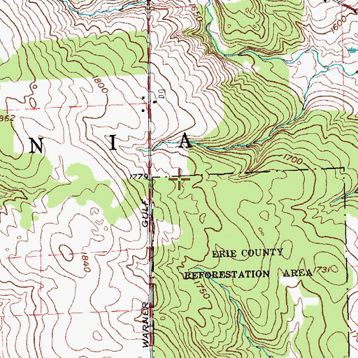 Topographic Map of Town of Sardinia, NY