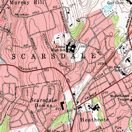 Topographic Map of Town of Scarsdale, NY