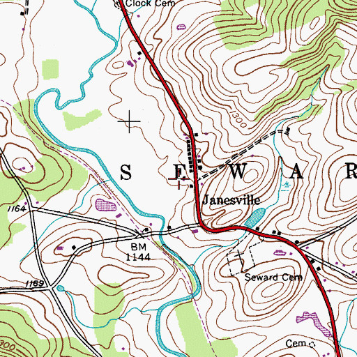 Topographic Map of Town of Seward, NY