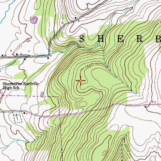 Topographic Map of Town of Sherburne, NY
