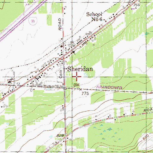 Topographic Map of Town of Sheridan, NY