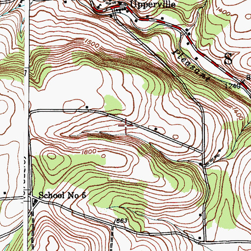 Topographic Map of Town of Smyrna, NY