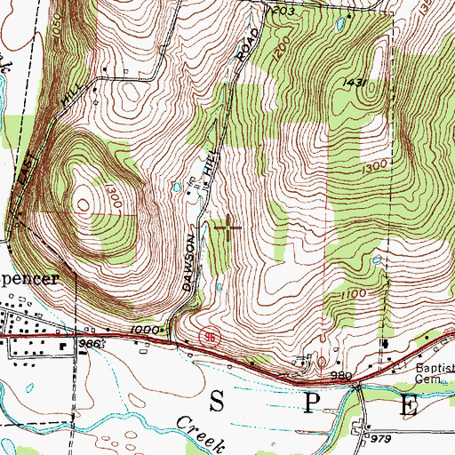 Topographic Map of Town of Spencer, NY