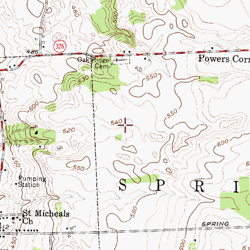 Topographic Map of Town of Springport, NY