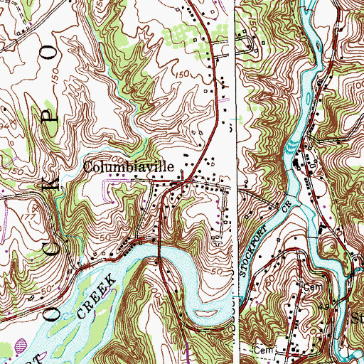 Topographic Map of Town of Stockport, NY