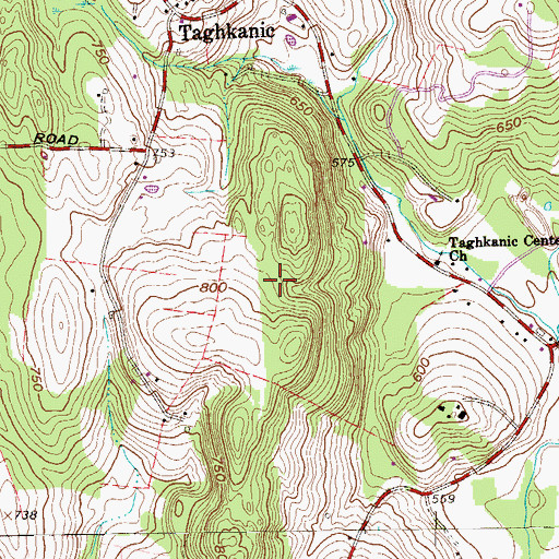 Topographic Map of Town of Taghkanic, NY