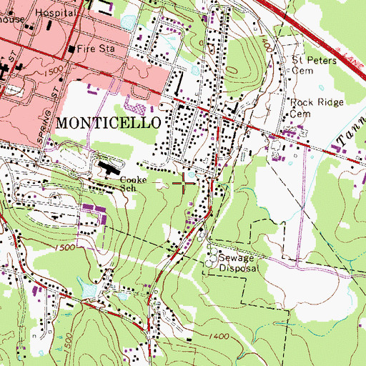 Topographic Map of Town of Thompson, NY