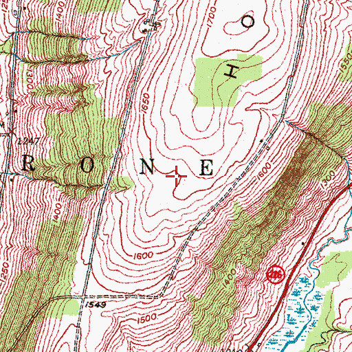 Topographic Map of Town of Tyrone, NY