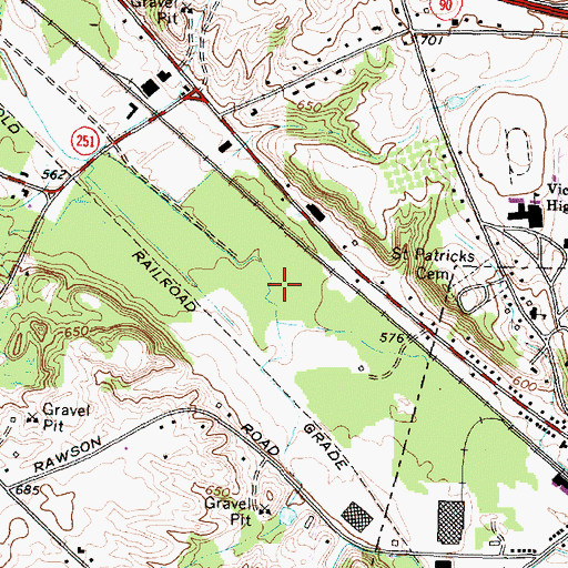 Topographic Map of Town of Victor, NY