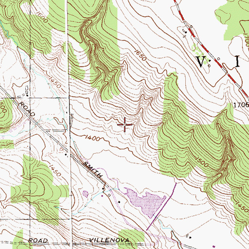 Topographic Map of Town of Villenova, NY