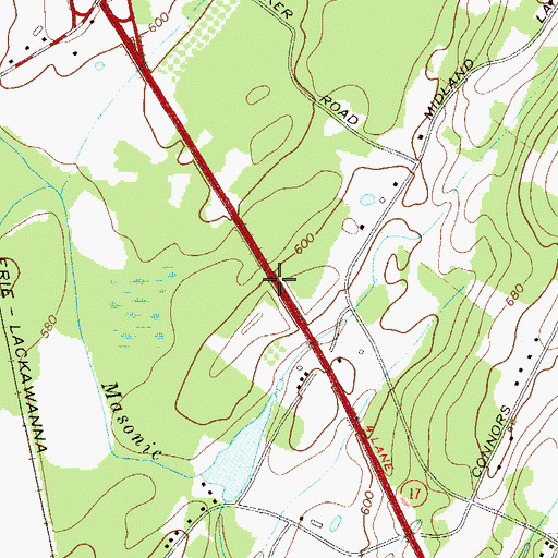Topographic Map of Town of Wallkill, NY