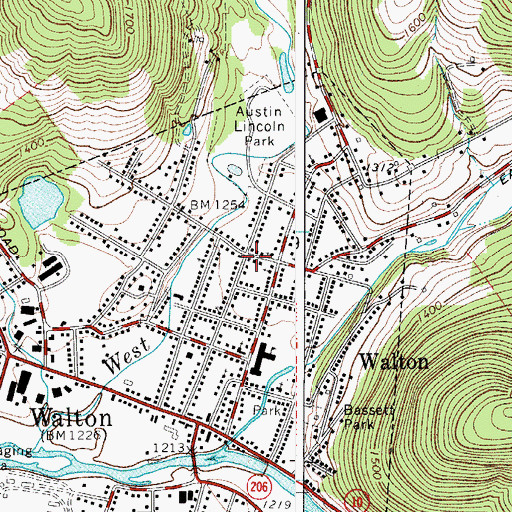 Topographic Map of Town of Walton, NY