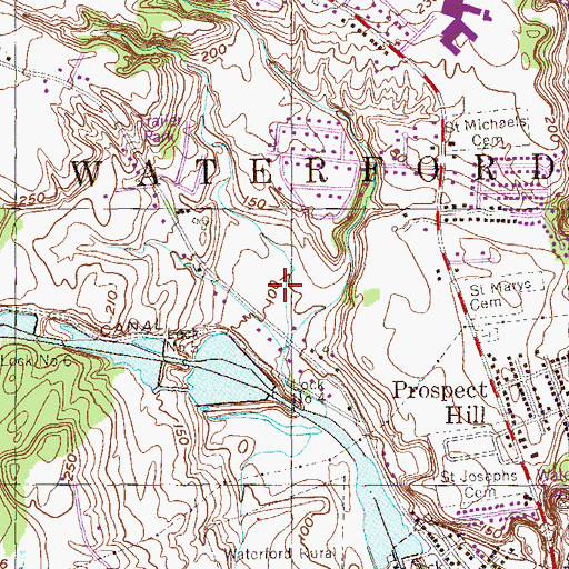 Topographic Map of Town of Waterford, NY
