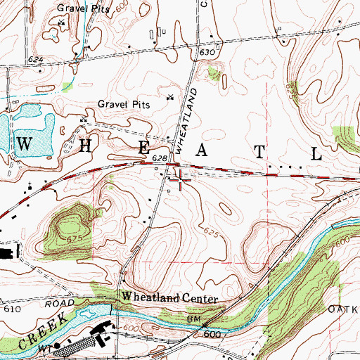 Topographic Map of Town of Wheatland, NY