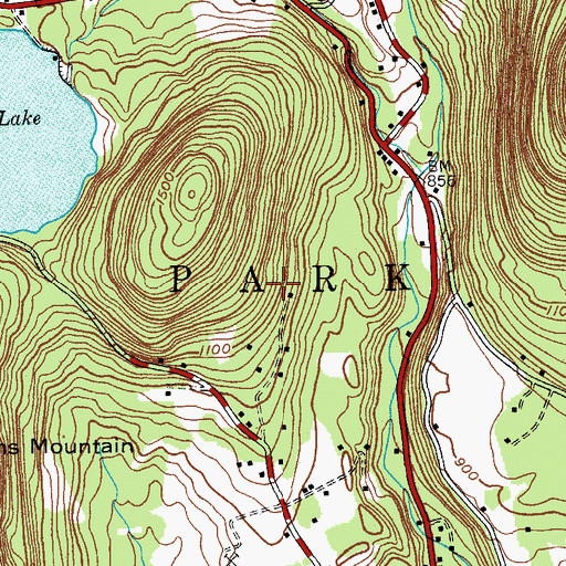 Topographic Map of Town of Woodstock, NY