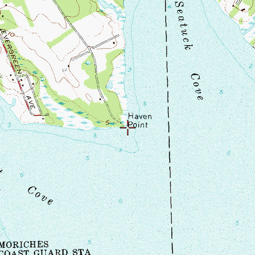 Topographic Map of Havens Point, NY