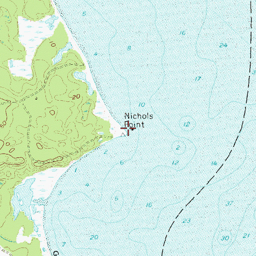Topographic Map of Nicoll Point, NY