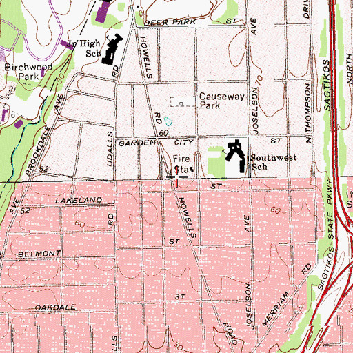 Topographic Map of Bay Wood, NY