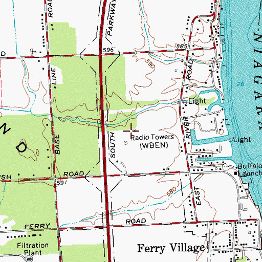 Topographic Map of WBEN Radio Tower (Ticonderoga), NY