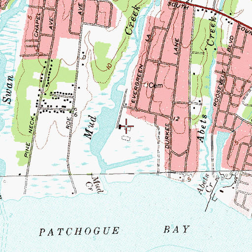 Topographic Map of WALK-AM (East Patchogue), NY