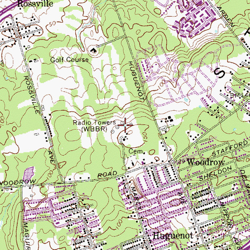 Topographic Map of WBBR Radio Tower (Ticonderoga), NY