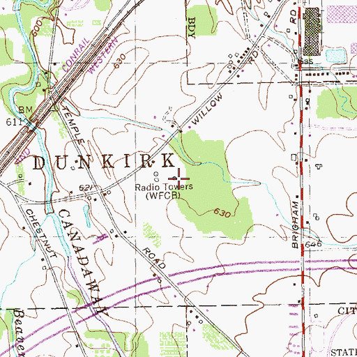 Topographic Map of WBUZ Radio Tower (Ticonderoga), NY