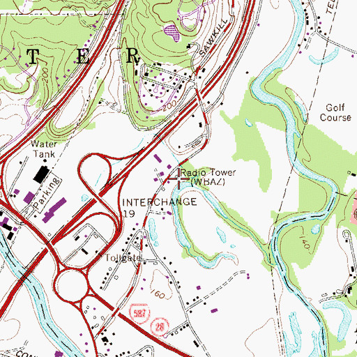 Topographic Map of WBAZ Radio Tower (Ticonderoga), NY