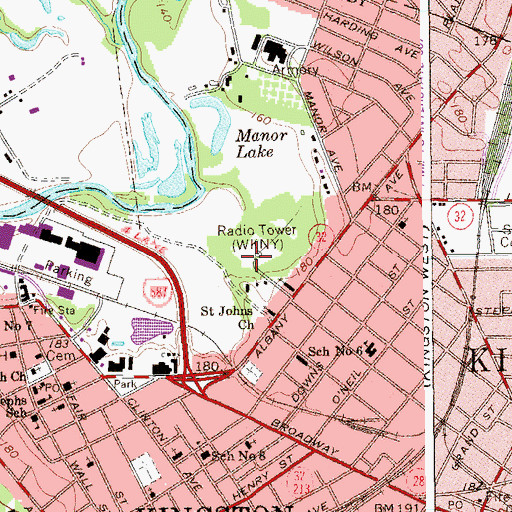 Topographic Map of WKNY Radio Tower (Ticonderoga), NY