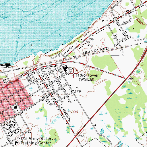 Topographic Map of WSLB Radio Tower (Ticonderoga), NY