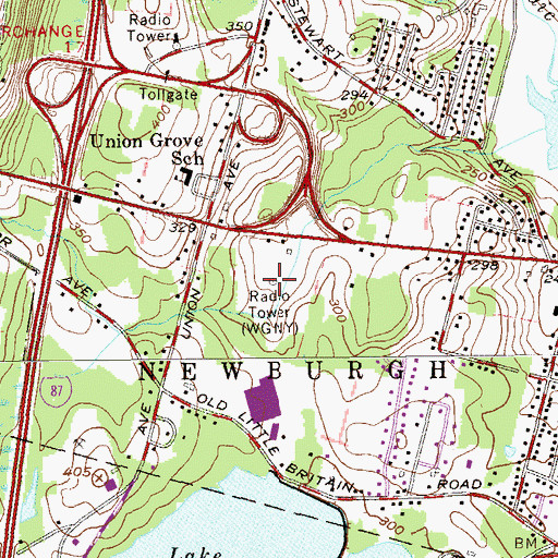 Topographic Map of WGNY Radio Tower (Ticonderoga), NY