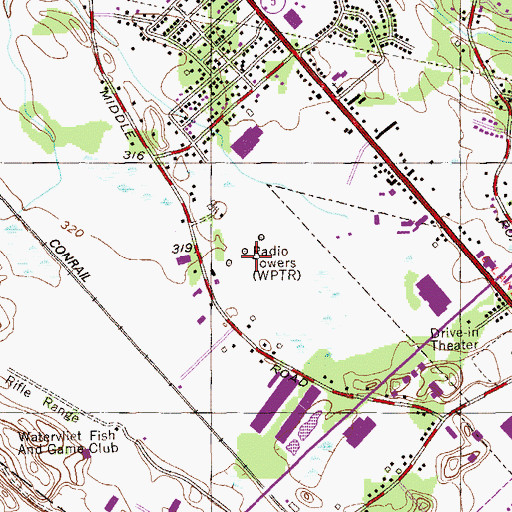 Topographic Map of WPTR Radio Tower (Ticonderoga), NY