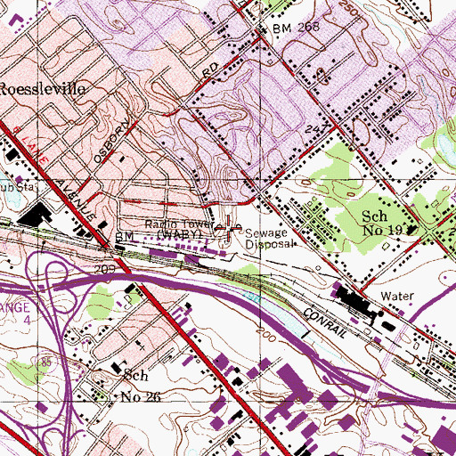 Topographic Map of WABY Radio Tower (Ticonderoga), NY
