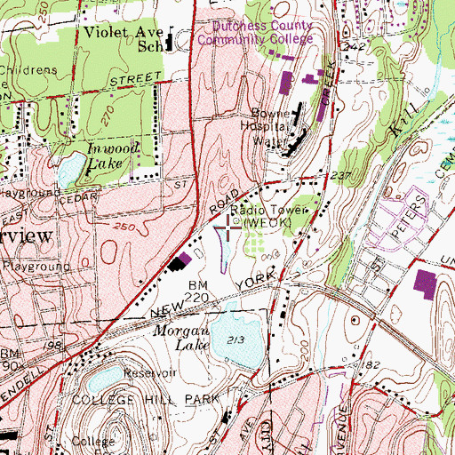 Topographic Map of WEOK Radio Tower (Ticonderoga), NY