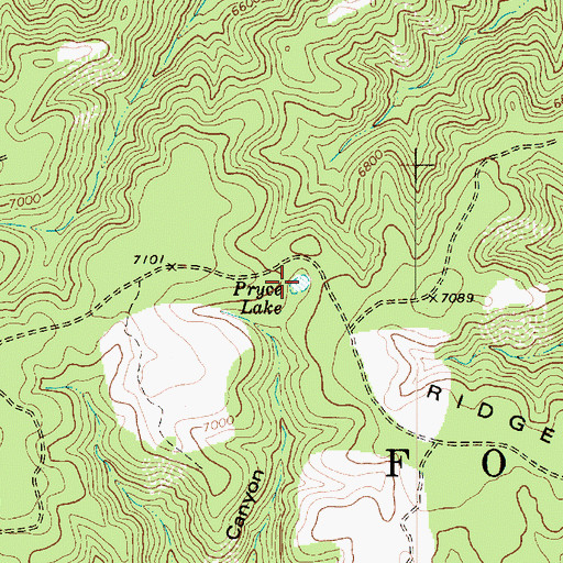 Topographic Map of Pryce Lake, AZ