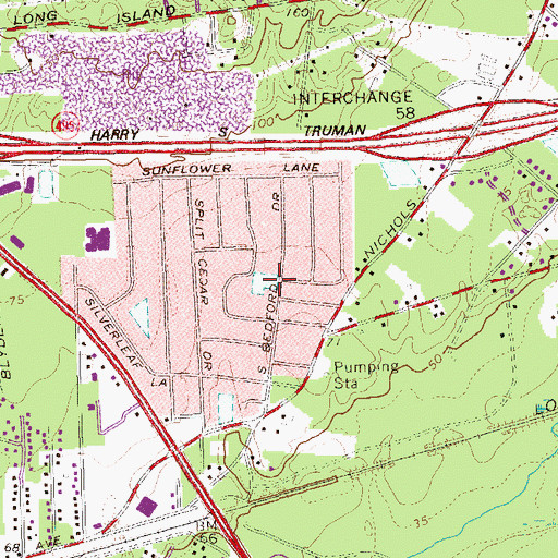 Topographic Map of Islandia, NY