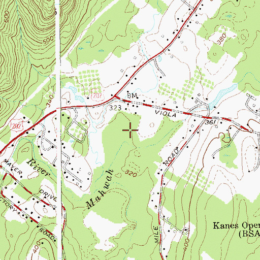 Topographic Map of Montebello, NY