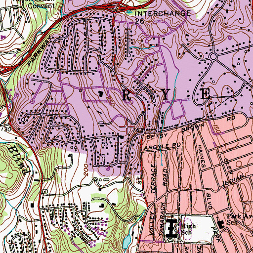 Topographic Map of Rye Brook, NY