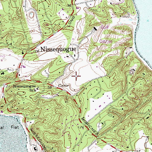 Topographic Map of Nissequogue Neck, NY