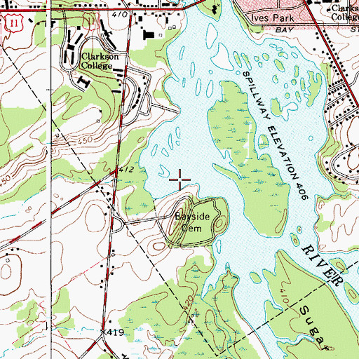 Topographic Map of Norwood Lake, NY
