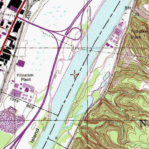 Topographic Map of Patroon Island, NY