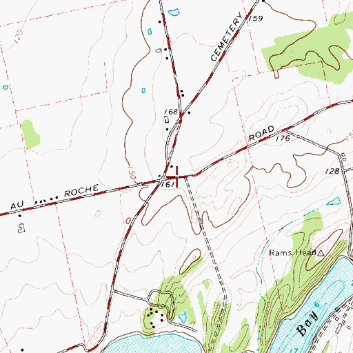 Topographic Map of Point Au Roche, NY